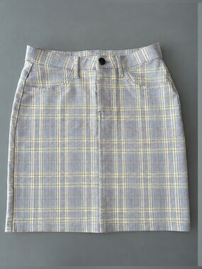 Urban Heritage Yellow and Gray Plaid Mini Skirt